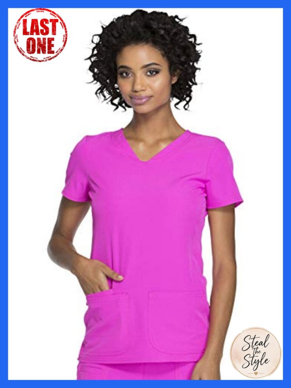 HeartSoul Women's V-Neck Scrub Top 4-Way Stretch Medical Uniform